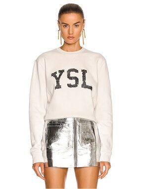 Saint Laurent Cream Crewneck Sweatshirt